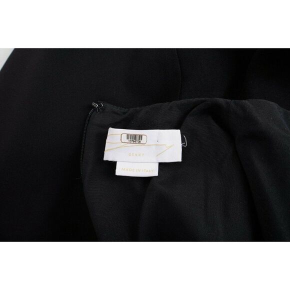 Genny Women Black Lurex Sheath Dress Embroidered US 8 IT 44 Crepe Party Cocktail - Picture 7 of 8